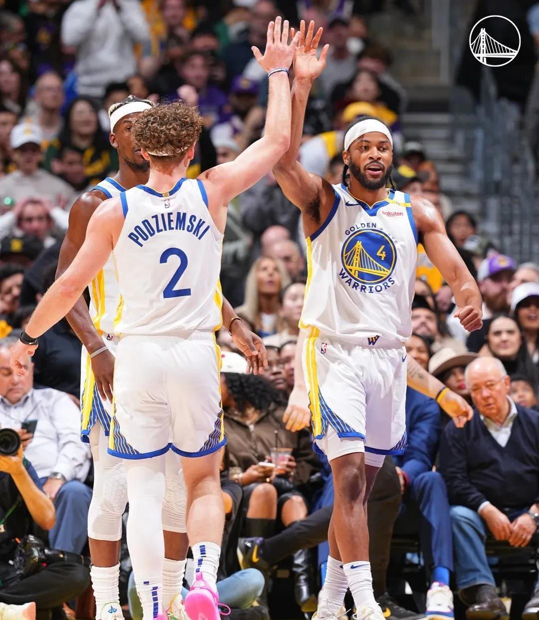 勇士力克湖人，取得五连胜